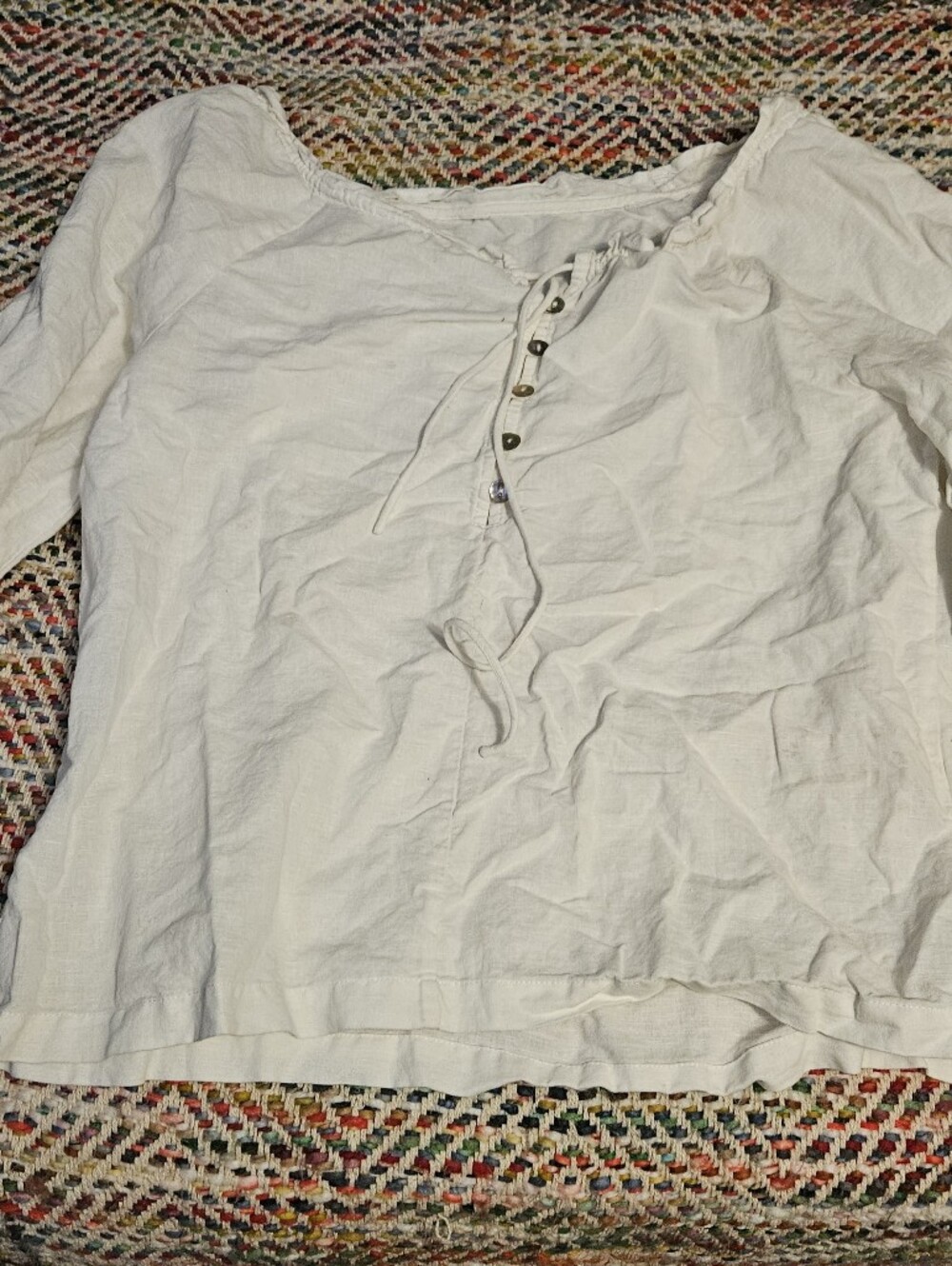 Grae Cove LINEN BLEND PEASANT TOP LARGE